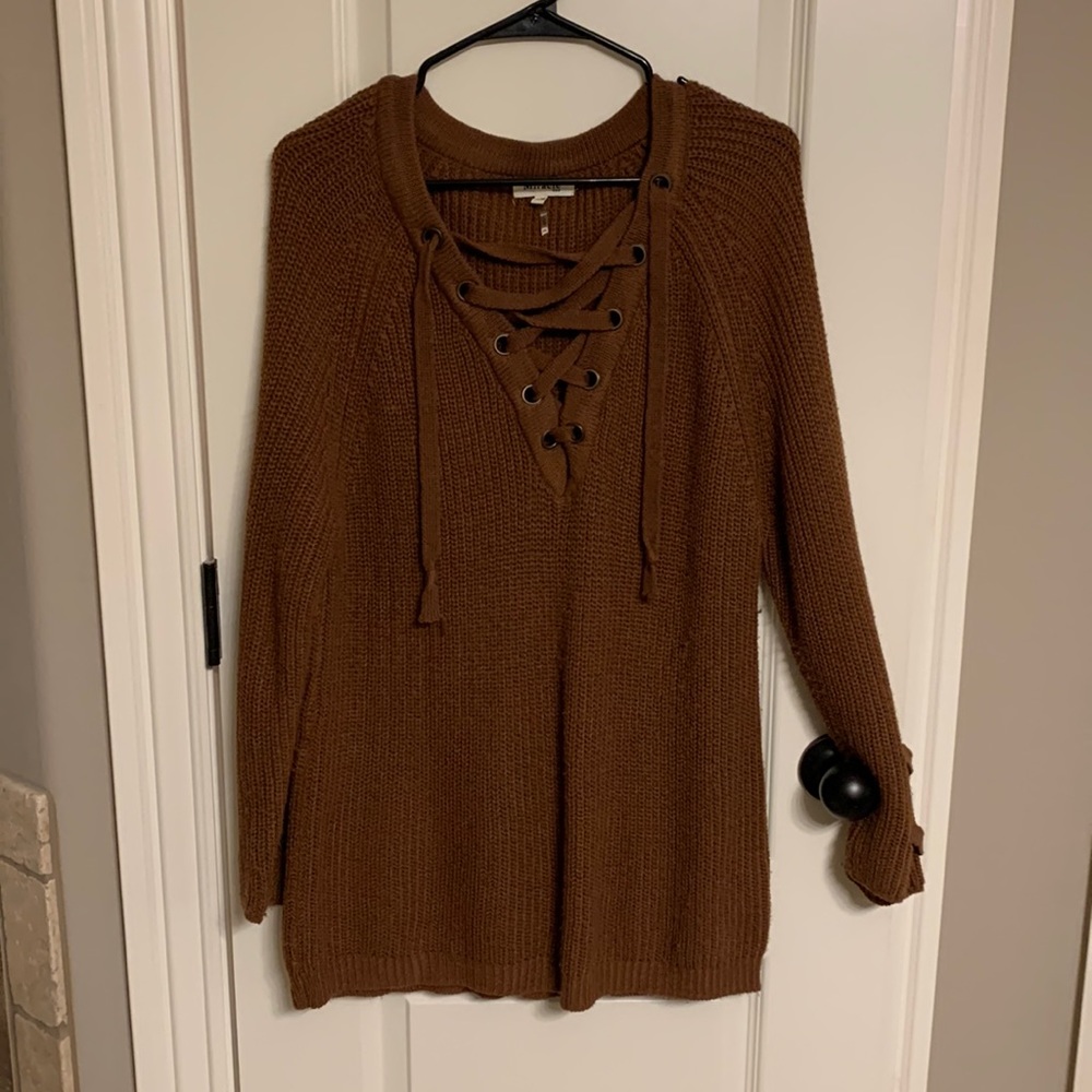 Tie front sweater